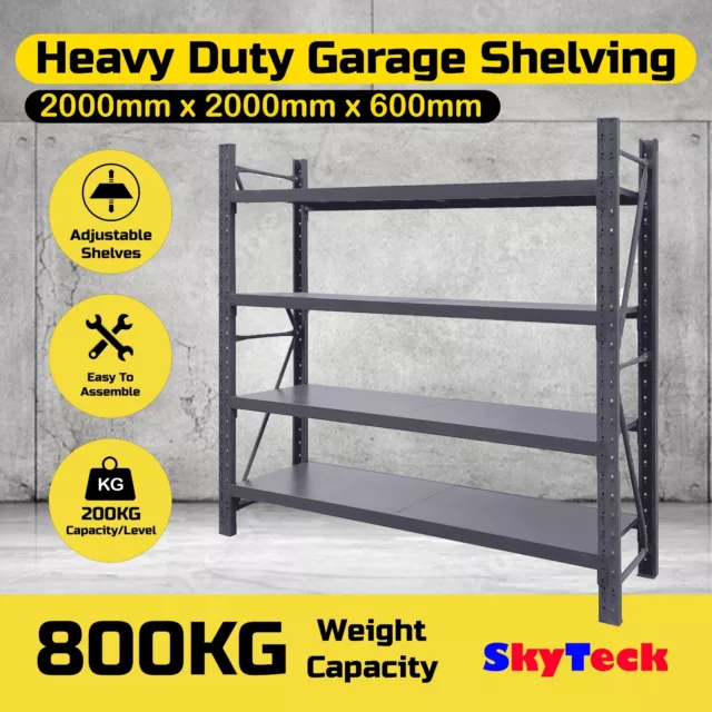2M Metal Steel Garage Storage Racking Warehouse Shelving System 800KG 2-2020