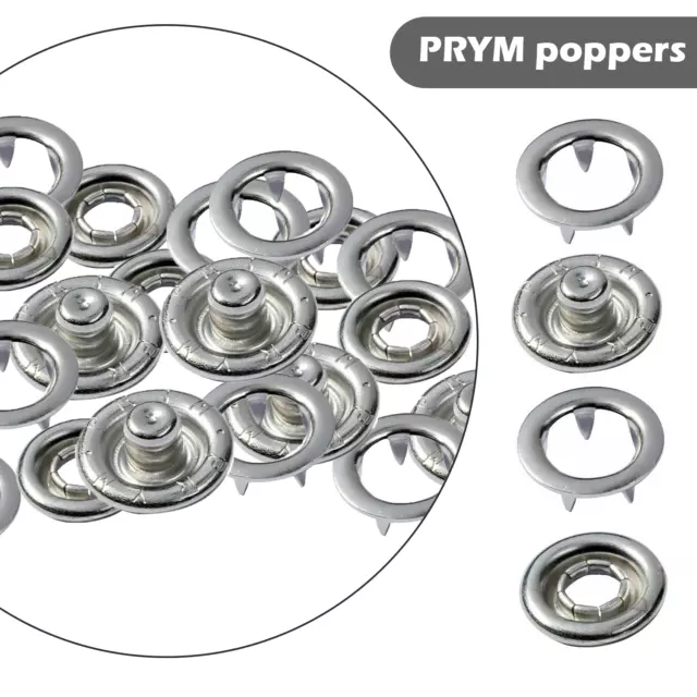 Prym Non-Sew Press Fasteners Brass Snap Buttons Studs Poppers Sewing Craft 9.5mm