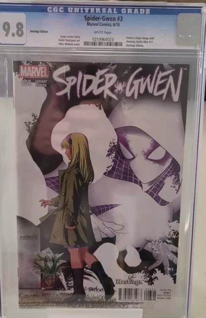 SPIDER-GWEN #3 CGC 9.8 McKone Hastings Connecting variant w/ASM #17 Frank Castle