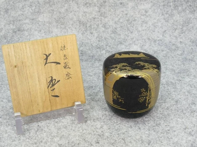 住吉蒔絵 大棗 塗師 哲山 作 共箱 茶道具 $95.00 - PicClick