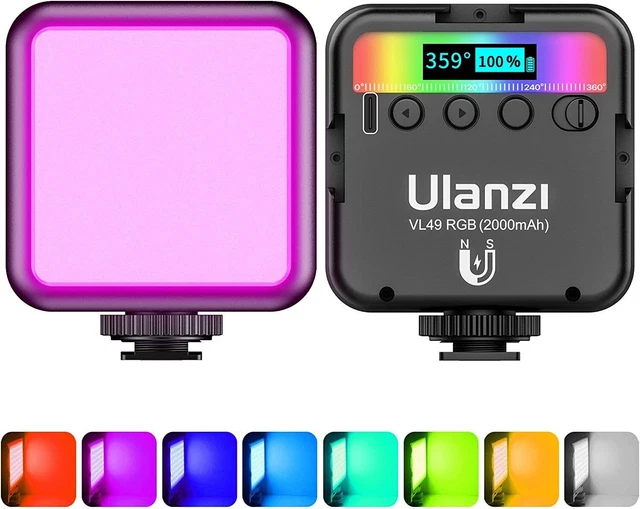 Pannello Luce Video RGB LED Display Filtro Luce per Fotocamera e Smartphone 10h