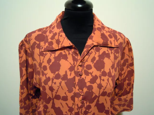 CULT VINTAGE '80 Camicia Donna Viscosa Blusa Woman Rayon Shirt Sz.S - 42 3