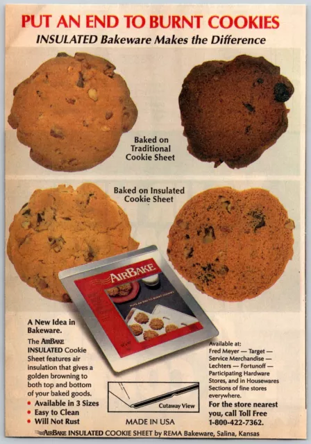 AirBake Insulated Cookie Sheet Advertising Mini Poster & Instructions