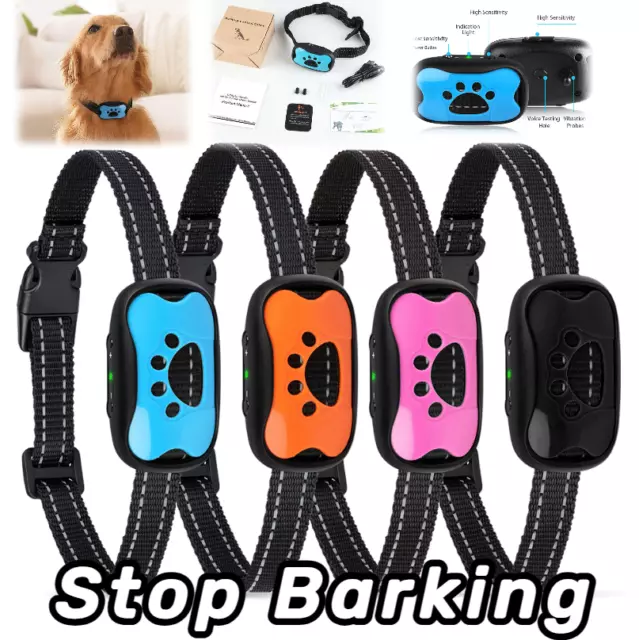 Waterproof Auto Anti Bark Dog Collar Stop Barking Trainer Rechargeable No-Shock