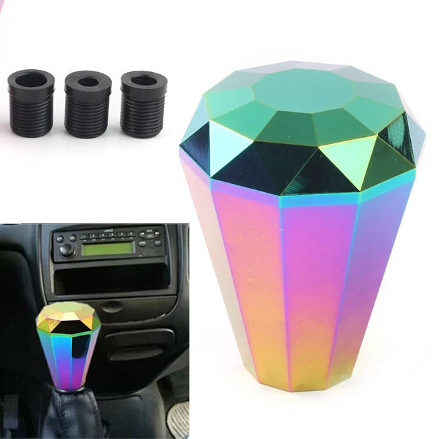 Aluminum Universal Car Manual Knob Gear Shift Head Shifter Lever Stick Diamond
