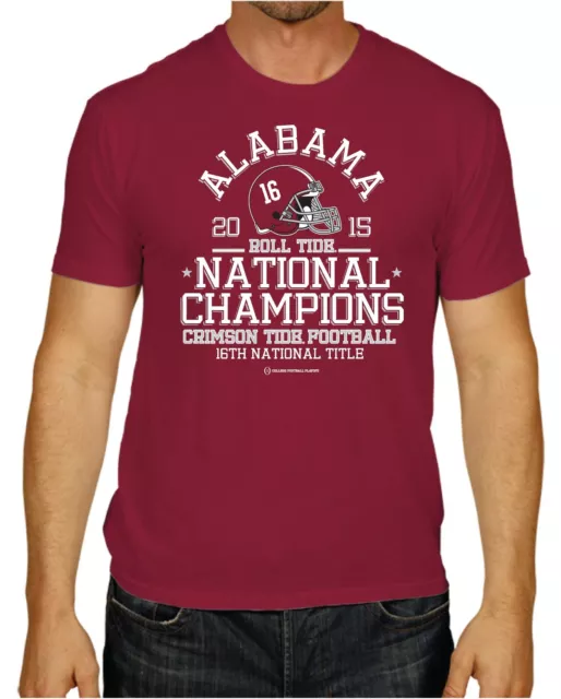 Alabama Carmesí Cresta 2016 College Fútbol Playoff Campeones Rojo Camiseta