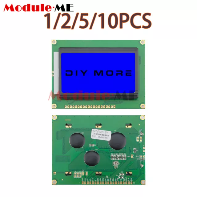 1-10PCS DC5V 12864 LCD Display Module 128x64 Dots Graphic Matrix Blue Backlight