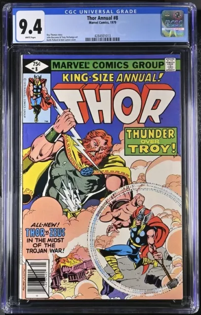 Thor Annual #8 Cgc 9.4 Vs Zeus John Buscema White Pages 1013