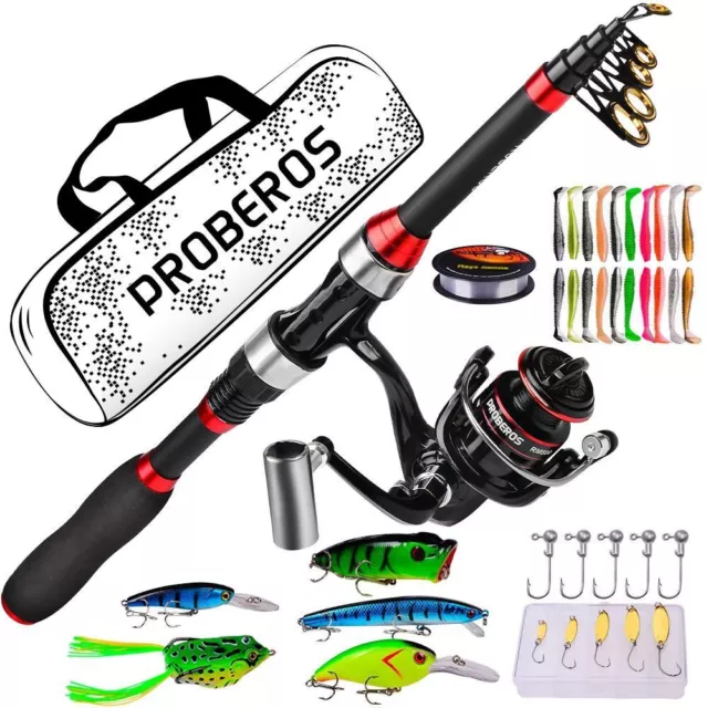 1.8M TELESCOPIC CASTING Fishing Combo Ultralight Rod Fishing Reel Lures  Hooks $22.41 - PicClick AU