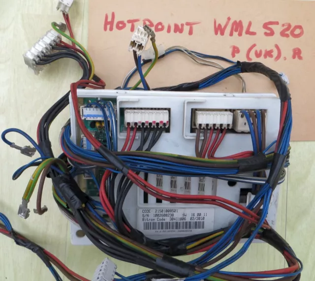 Hotpoint Aquarius Wml 520P Pcb Programmer Controler & Full Wiring Loom