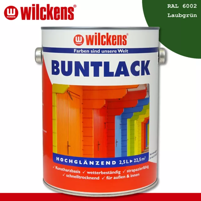 Wilckens 2,5 L Vernice Variopinta Lucida Ral 6002 Verde-Foglia Interno &