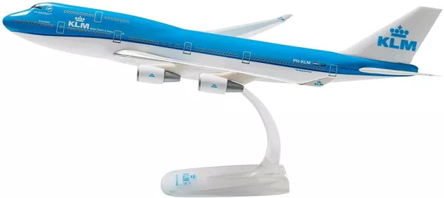 KLM Boeing 747-400 Display Modell 1/250 Flugzeug PH-KLM Original NEU 747 & Ständer 3