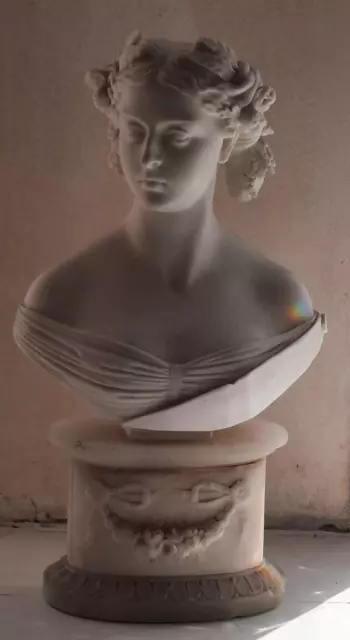 Rare Antique Minton Parian Bust of a Young Victoria on Bespoke Alabaster Stand