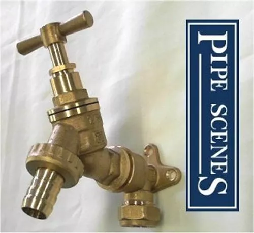 Outdoor Garden Tap Hose Union Bib Tap 1/2" Brass Kit with Wall Plate Elbow