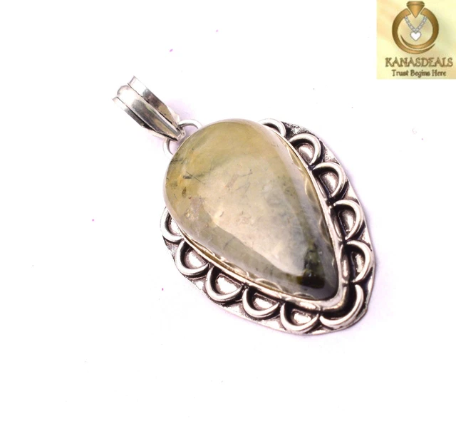 Prehnite Plated Pendant Handcrafted Jewellery 17 GM Value-Priced @1.99-71286