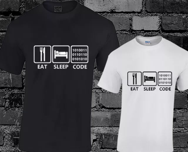 Eat Sleep Code Mens T Shirt Computer Programmer Gamer Funny Gift Idea Present