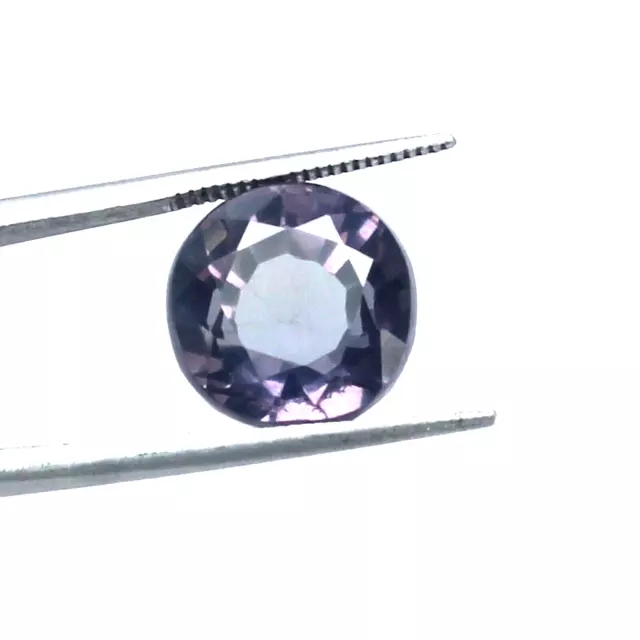 Natural Brasileño Morado Color Alejandrita de Forma Redonda 11CT Anillo Tamaño