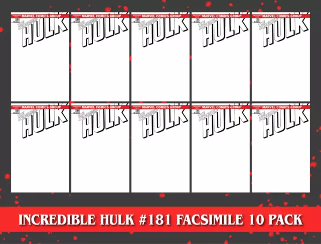 [10 Pack] Incredible Hulk #181 Facsimile Edition [New Printing] Unknown Comics E