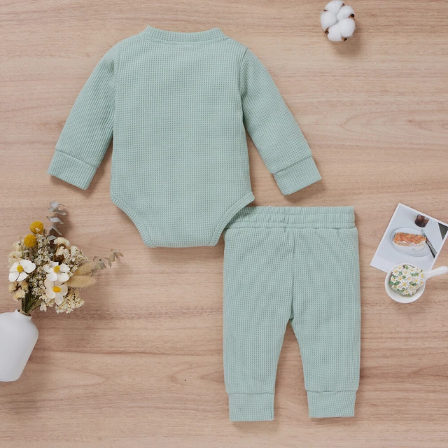 Tuta neonato neonato a maniche lunghe tuta + pantaloni lunghi set abiti 6