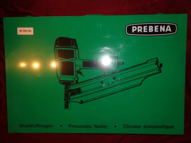 PREBENA Druckluft-Streifennagler für 50-100mm Nägel, 8F-RK100, im Metall-Koffer