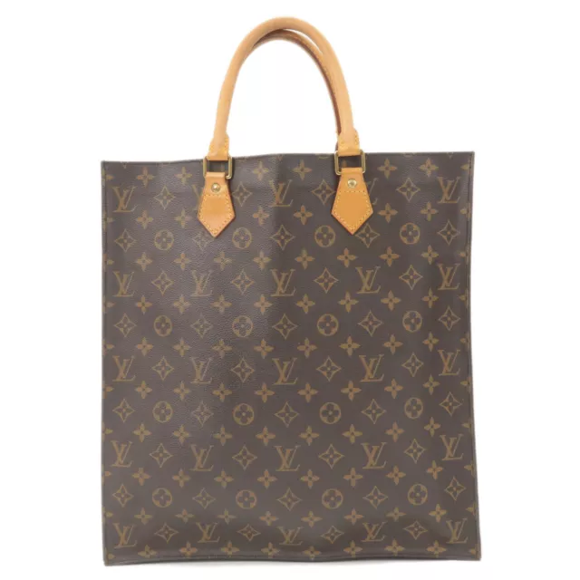 Auth Louis Vuitton Monogram Sac Plat Hand Bag Tote Bag M51140 Used