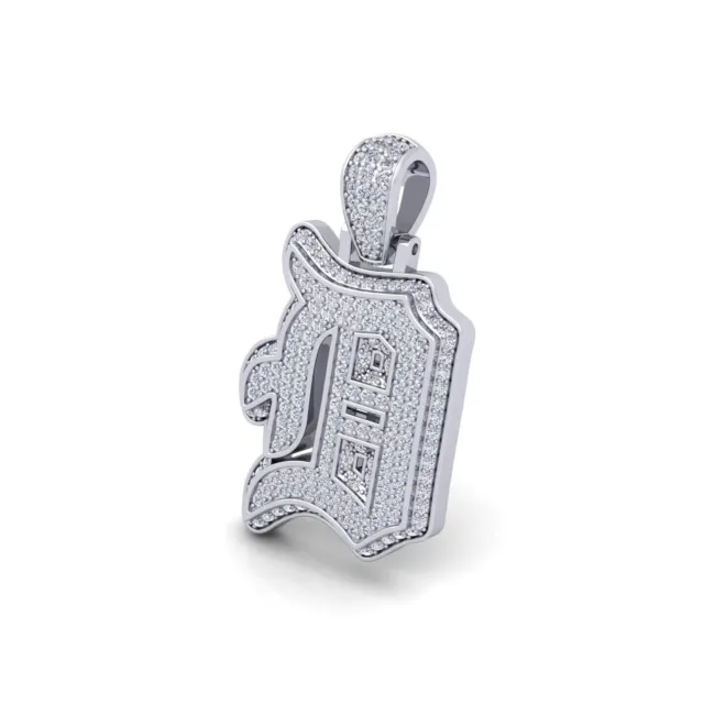 2 Ct Natural Moissanite Customize Old English Letter Pendant 925 Sterling Silver