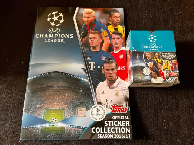 Topps Box 50 Packets Uefa Champions League 2016/17 + Empty Album Rare No Panini