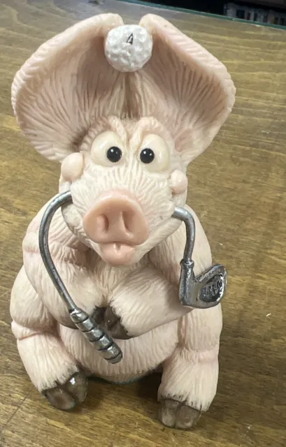 Piggin' Tee'd Off! - 1997 Piggin’ Hand Made Figurine - By David Corbridge