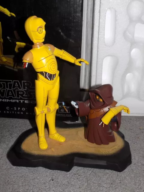 Gentle Giant Star Wars Animated Limited Edition C-3PO And Jawa Statue Figurine