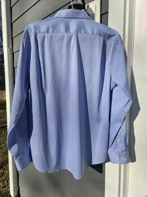Tommy Hilfiger Men's XL Blue Button Dress Shirt Long Sleeve 17.5 Regular THFLEX 3