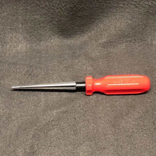 K-D Tools USA Model 2043 1/8" - 1/2" Tapered Reamer Red Hard Handle Vintage