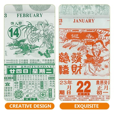 CHINESE RABBIT YEAR Calendar 2023 Daily Lunar Calendar Household
