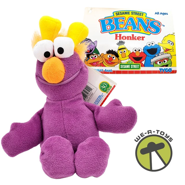 SESAME STREET BEANS Plush Purple Honker 30 Year Anniversary Tyco 1997