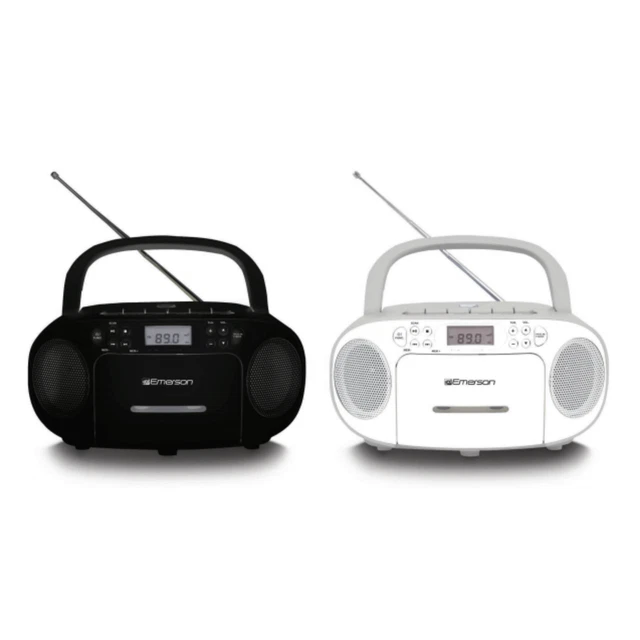 EMERSON PORTABLE CD/CASSETTE Boombox to Play and Record Cassettes w AM