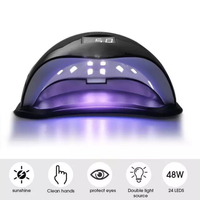 Lampada Uv Led 48W Manicure Timer 30 Sensore Unghie Ricostruzione Fornetto Nail