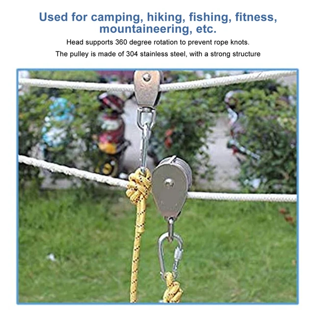 Double Pulley Heavy Duty Stainless Steel M25 Pulley Wheel For Camping
