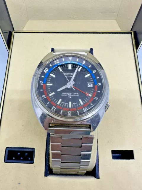 1970S SEIKO NAVIGATOR Timer Ref. 6117-6419 GMT Black Dial 41mm Watch RARE  EUR 459,29 - PicClick IT
