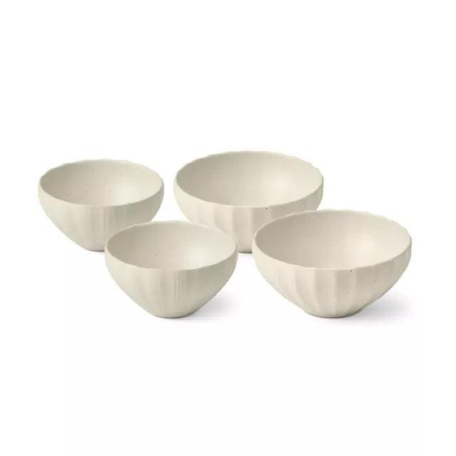 KwangJuYo Seashell Series Ivory Rice & Soup Bowl 4p Set Ceramic Korean Food