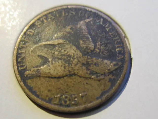 1857 Flying Eagle One Cent - Very Good Details Cond.    Lot# 2023-164