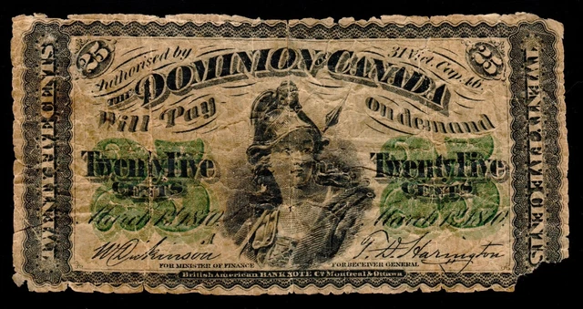 Dominion Of Canada 25 Cents 1870 P-8b Series A