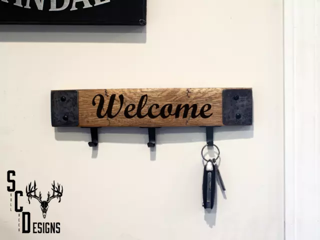 whiskey barrel stave key hanger