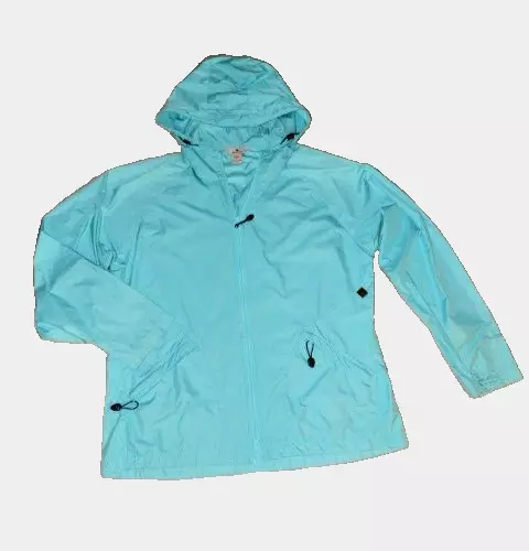 Vtg. Woolrich Womens Medium Jacket Nylon Lightweight Windbreaker Aqua-Old Label!