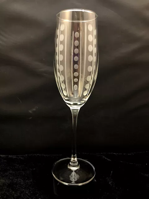 Allegro Clear by Laura Glass Crystal Champagne Flute Cut Vert Lines Dots One (1)