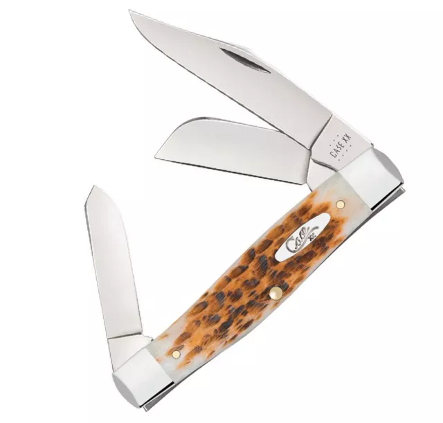 CASE XX POCKET Knife Large Stockman Amber Peach Seed Jigged Bone Stainless  10724 $84.99 - PicClick