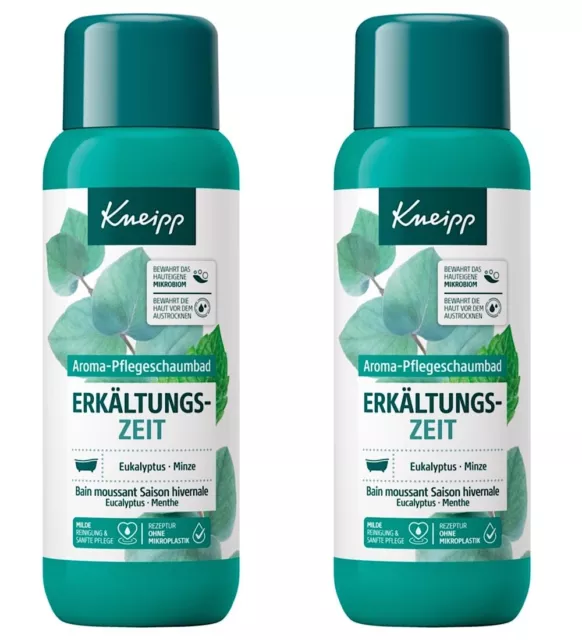 ✅ Kneipp Aroma Pflegeschaumbad Erkältungszeit Eukalyptus & Minze Baden 2x 400ml✅