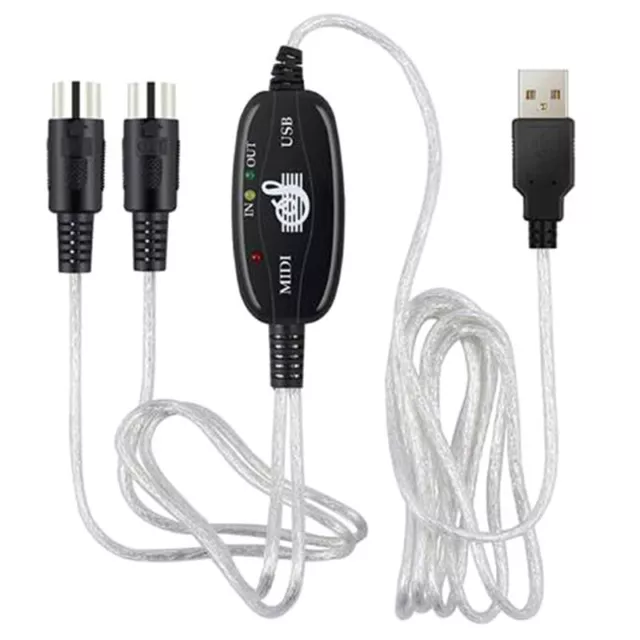 USB IN-OUT MIDI Interface Cable Converter to PC Music Keyboard Adapter Cord s-ml