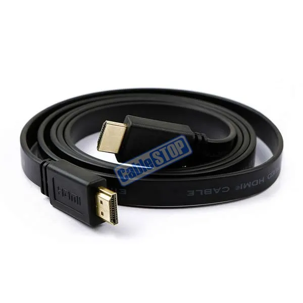 1M Câble Hdmi Plat Tv Plomb Or Full Hd - Pour Sous Le Tapis Ou Derrière Le Mur