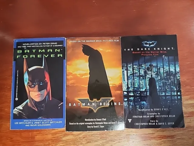 3 book lot of Batman movie Novelizations Batman Forever, Begins, Dark Knight