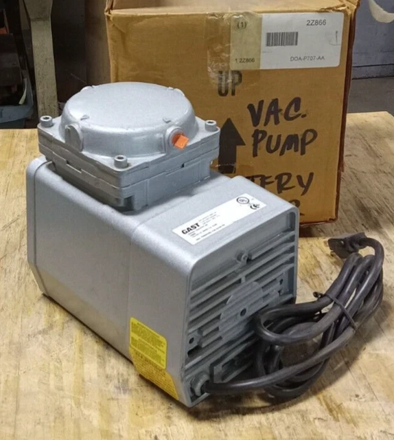 New Gast Doa-P707-Aa Compressor Vacuum Pump 115 Vac 4.2A 60 Psi Max
