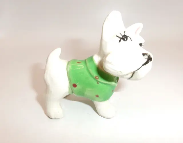 VINTAGE SCOTTIE DOG Scottish Terrier Figurine Wearing Green Sweater ...